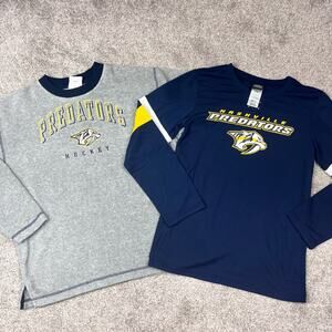 2 Nashville Predators shirts size L 12/14
